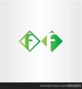 green letter f vector icons design
