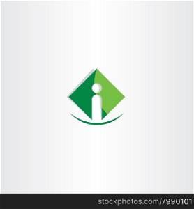 green letter i icon logo business symbol design