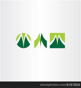 green letter m logo set vector emblem