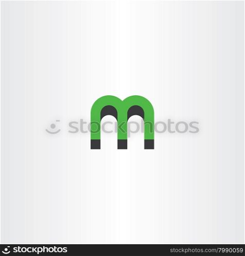 green letter m logo vector 3d effect font