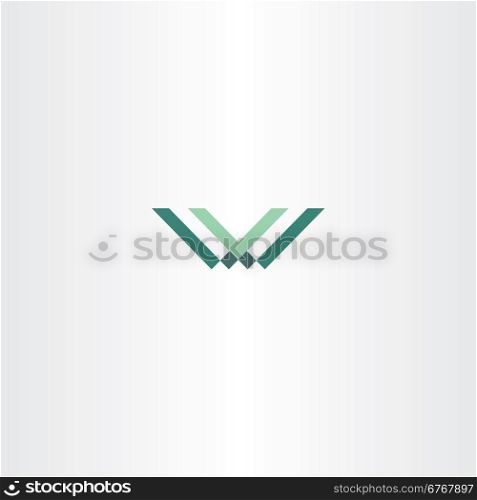 green letter w and v logo symbol