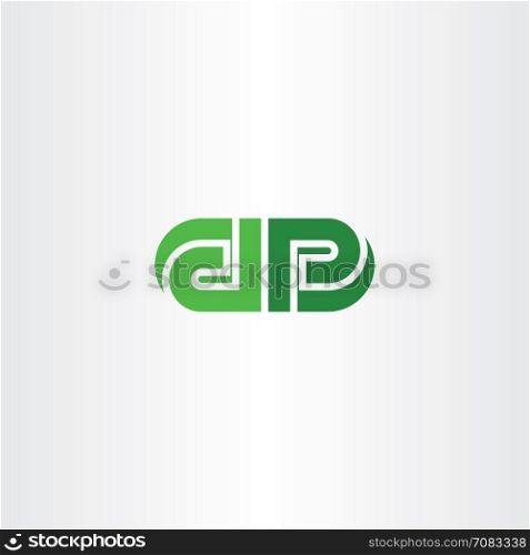 green letters d and p vector logo icon design