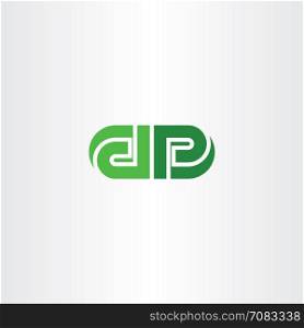 green letters d and p vector logo icon design