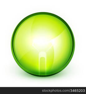 Green light bublb energy saving concept