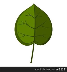 Green linden leaf icon flat isolated on white background vector illustration. Green linden leaf icon isolated
