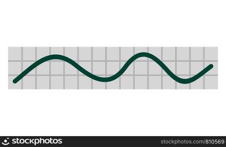 Green linear graph icon. Flat illustration of green linear graph vector icon for web design. Green linear graph icon, flat style