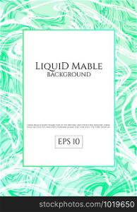 Green liquid mable background art luxury white swirl flow style with space for your your text. vector illustration