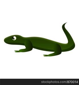Green lizard icon. Cartoon of green lizard vector icon for web design isolated on white background. Green lizard icon, cartoon style