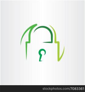 green lock vector logo icon
