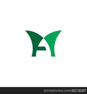 green logo a letter icon symbol design