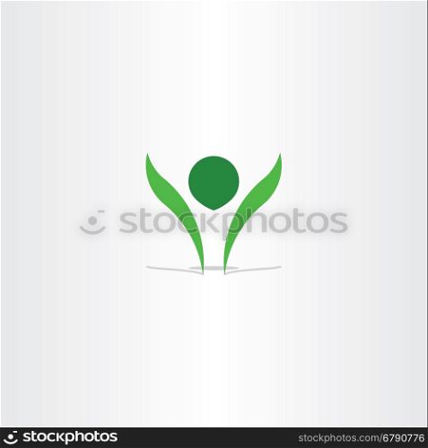 green logo healthy man symbol vector element