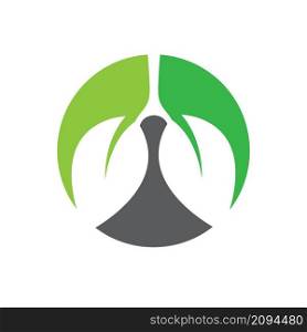 Green Lungs vector logo illustration design template