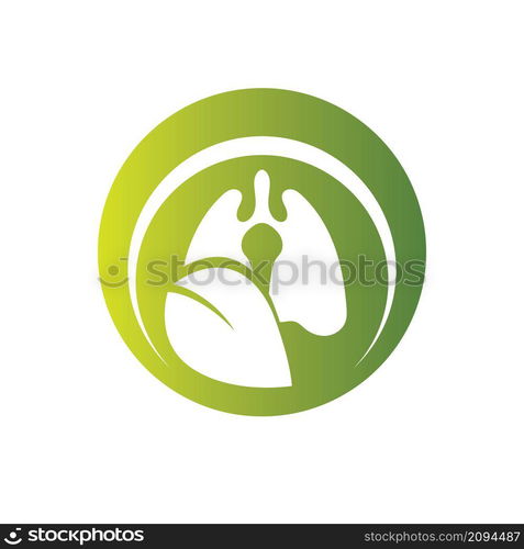 Green Lungs vector logo illustration design template