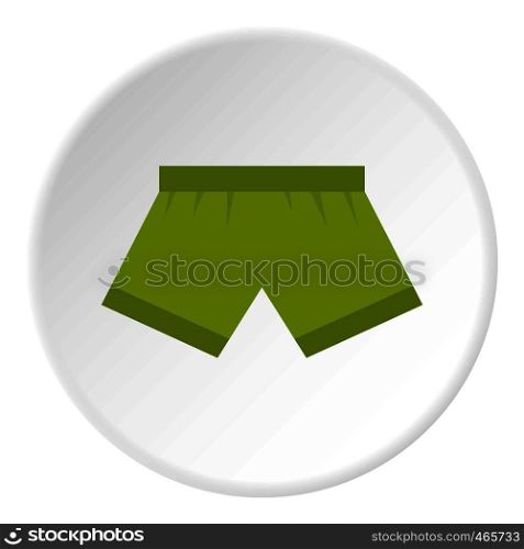 Green man boxer briefs icon in flat circle isolated on white background vector illustration for web. Green man boxer briefs icon circle