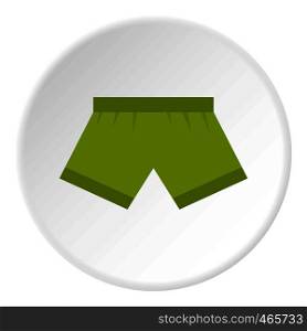 Green man boxer briefs icon in flat circle isolated on white background vector illustration for web. Green man boxer briefs icon circle