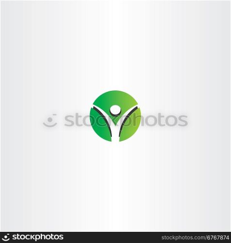 green man circle logo sign design