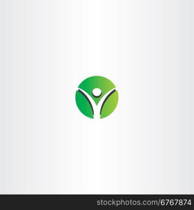 green man circle logo sign design