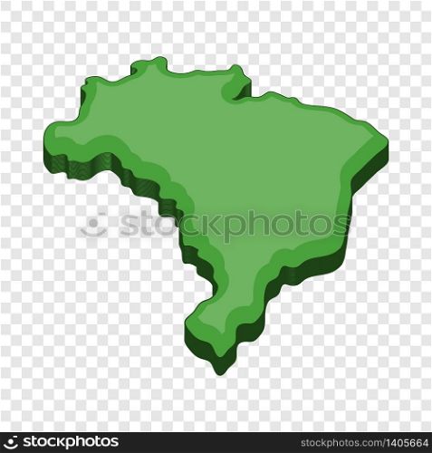Green map of Brazil icon. Cartoon illustration of map of Brazil vector icon for web. Green map of Brazil icon, cartoon style