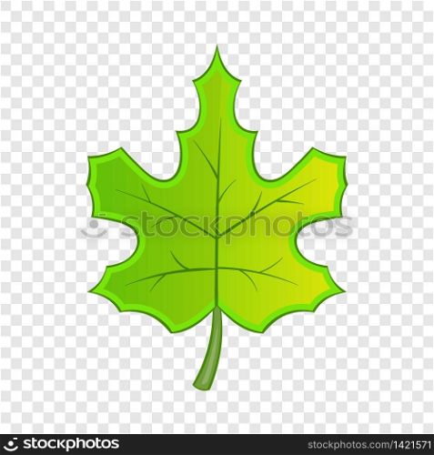 Green maple leave icon. Cartoon illustration of green maple leave vector icon for web. Green maple leave icon, cartoon style