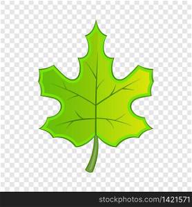 Green maple leave icon. Cartoon illustration of green maple leave vector icon for web. Green maple leave icon, cartoon style