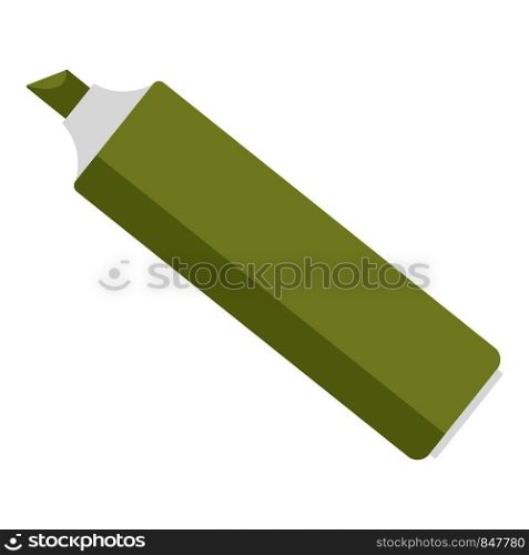 Green marker icon. Flat illustration of green marker vector icon for web design. Green marker icon, flat style