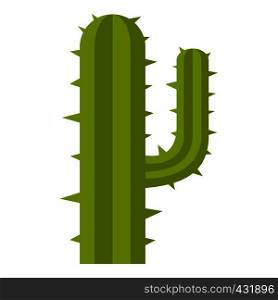 Green mexican cactus icon flat isolated on white background vector illustration. Green mexican cactus icon isolated
