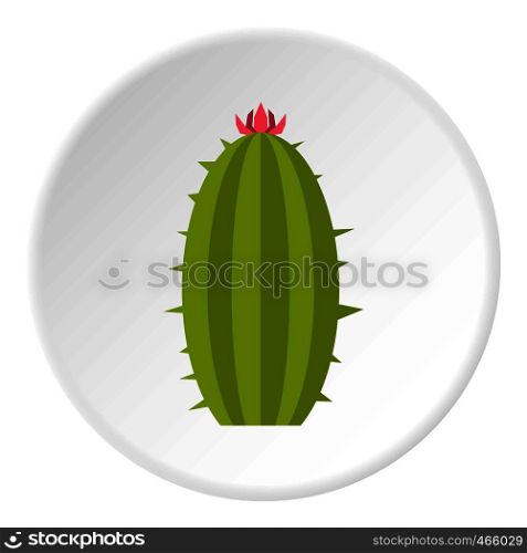 Green mexican cactus icon in flat circle isolated on white vector illustration for web. Green mexican cactus icon circle