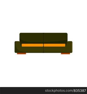 Green modern sofa icon. Flat illustration of green modern sofa vector icon for web isolated on white. Green modern sofa icon, flat style