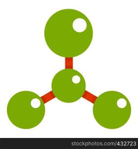 Green molecule structure dna icon flat isolated on white background vector illustration. Green molecule structure dna icon isolated