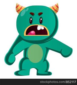 Green monster is angry with you vector illustration