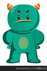 Green monster is insulted vector illustration