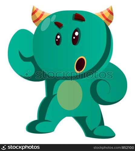 Green monster looking confusedvector illustration