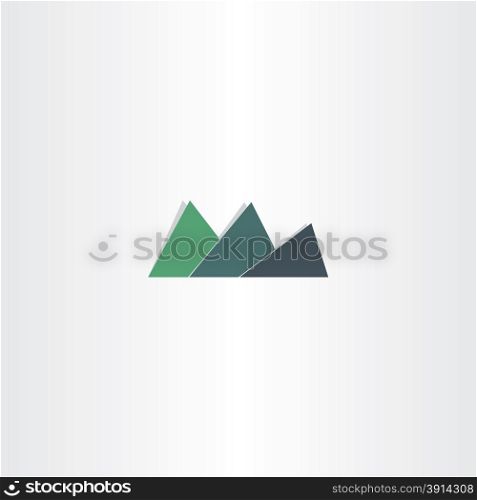 green mountain icon abstract logo design element