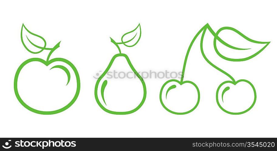 Green Nature Icons. Part 2 - Fruit