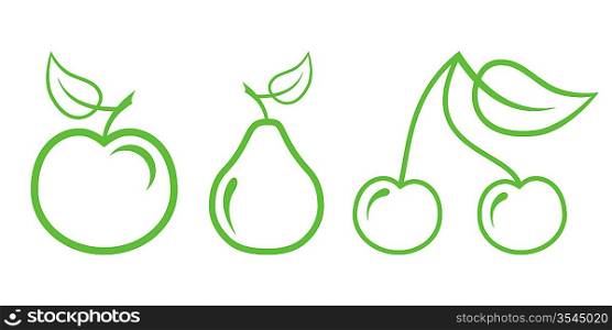 Green Nature Icons. Part 2 - Fruit