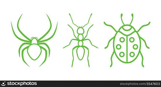 Green Nature Icons. Part 6 - Insects