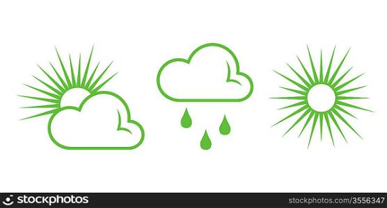 Green Nature Icons. Part 8 - Weather