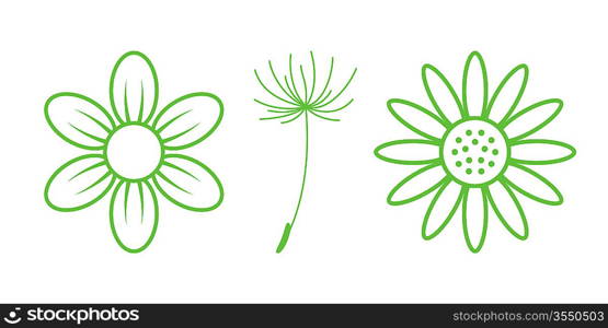 Green Nature Icons. Part 9 - Flowers