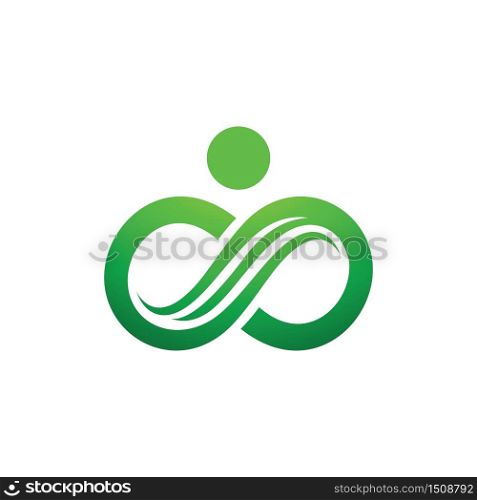 Green Nature Infinity Chain Eco Logo Symbol