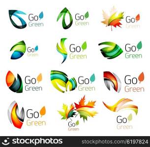 Green nature leaf vector concept icon set. Green nature leaf vector concept icon set. Vector illustration
