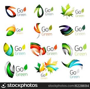 Green nature leaf vector concept icon set. Green nature leaf vector concept icon set. Vector illustration