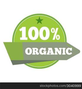 Green organic natural eco label. Green organic natural eco label warranty and quality. Vector illustration