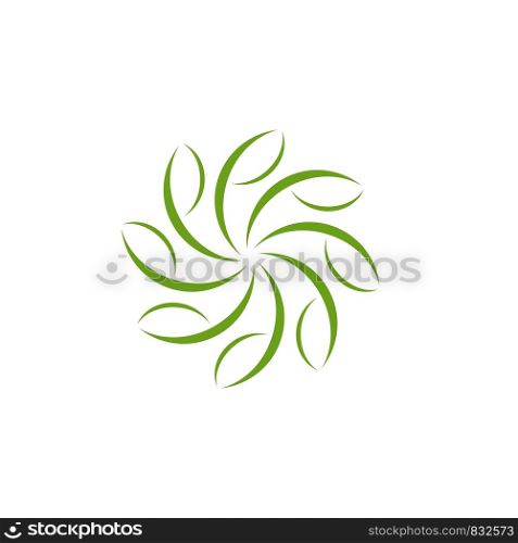 Green Ornamental Flower Logo Template Illustration Design. Vector EPS 10.