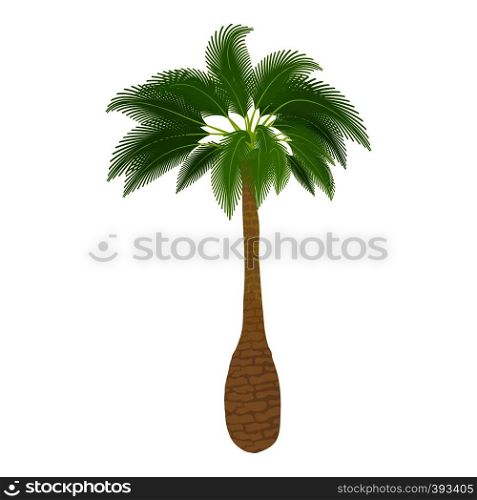 Green palm icon. Cartoon illustration of green palm vector icon for web. Green palm icon, cartoon style