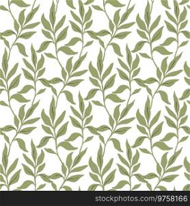 Green palm leaves seamless pattern, simple hand drawn vector greenery background for textile, or wallpaper, scrapbook and surface design. Green palm leaves seamless pattern, simple hand drawn vector greenery background for textile, or wallpaper, scrapbook and surface design.
