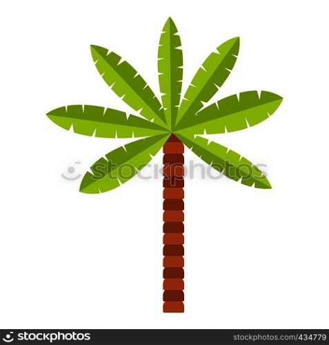 Green palm tree icon flat isolated on white background vector illustration. Green palm tree icon isolated