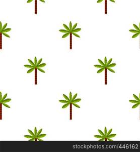 Green palm tree pattern seamless background in flat style repeat vector illustration. Green palm tree pattern seamless