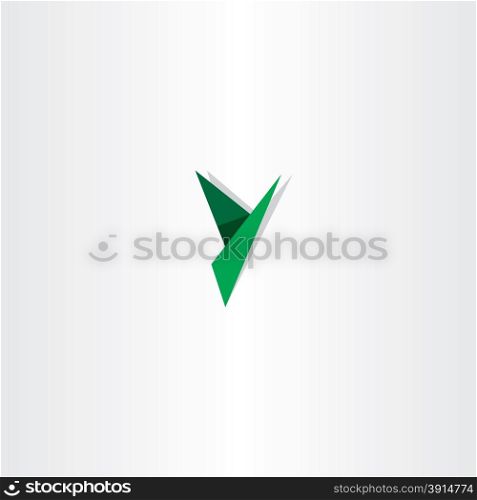 green paper letter y triangles logo design