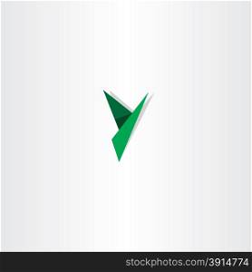 green paper letter y triangles logo design