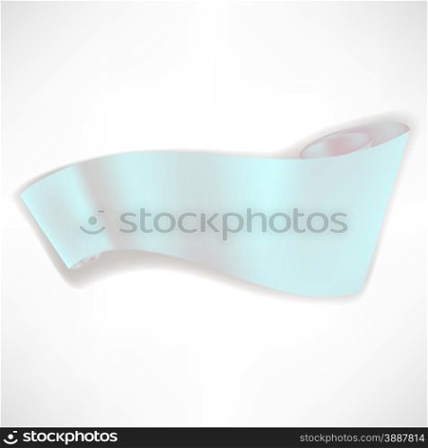 Green Paper Scroll Isolated on White Background. Green Paper Scroll